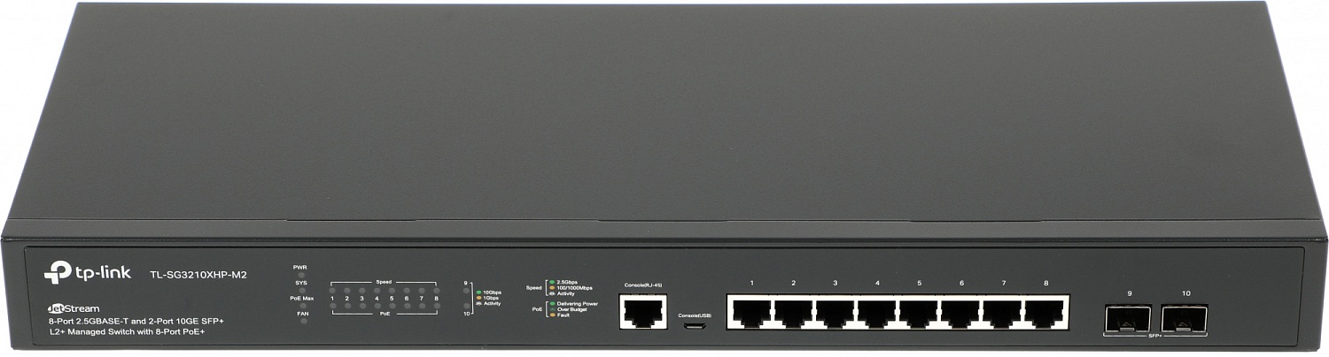 Коммутатор TP-Link TL-SG3210XHP-M2 2SFP+ 8PoE+ 240W управляемый