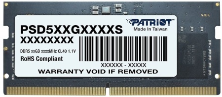 Память DDR5 16Gb 4800MHz Patriot PSD516G480081S RTL PC5-38400 CL40 SO-DIMM 260-pin 1.1В dual rank Ret