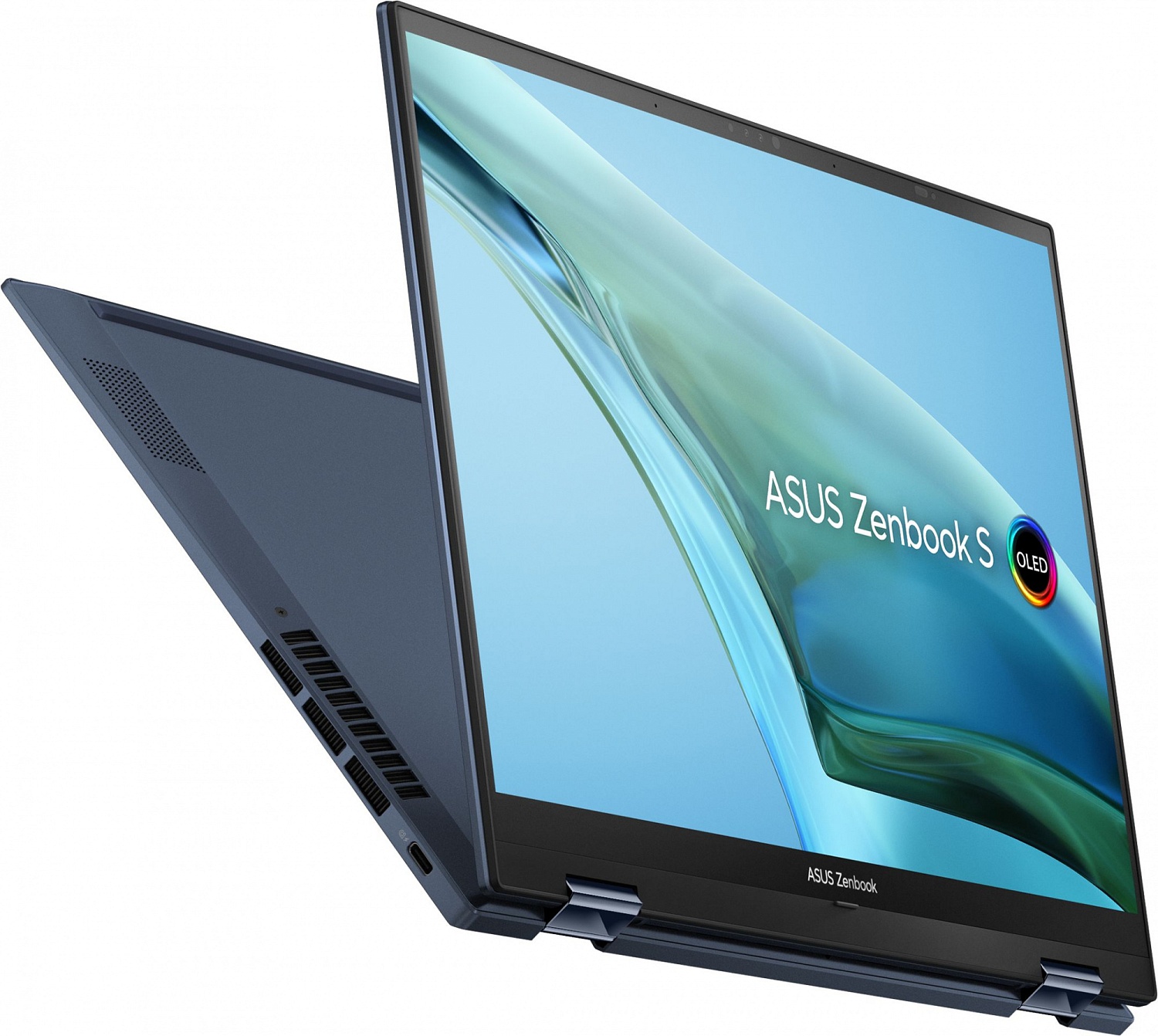 Ноутбук Asus ZenBook Flip S 13 OLED UP5302ZA-LX428W Core i7 1260P 16Gb SSD1Tb Intel Iris Xe graphics 13.3" OLED Touch 2.8K (2880x1800) Windows 11 Home blue WiFi BT Cam Bag (90NB0VV1-M00LA0)