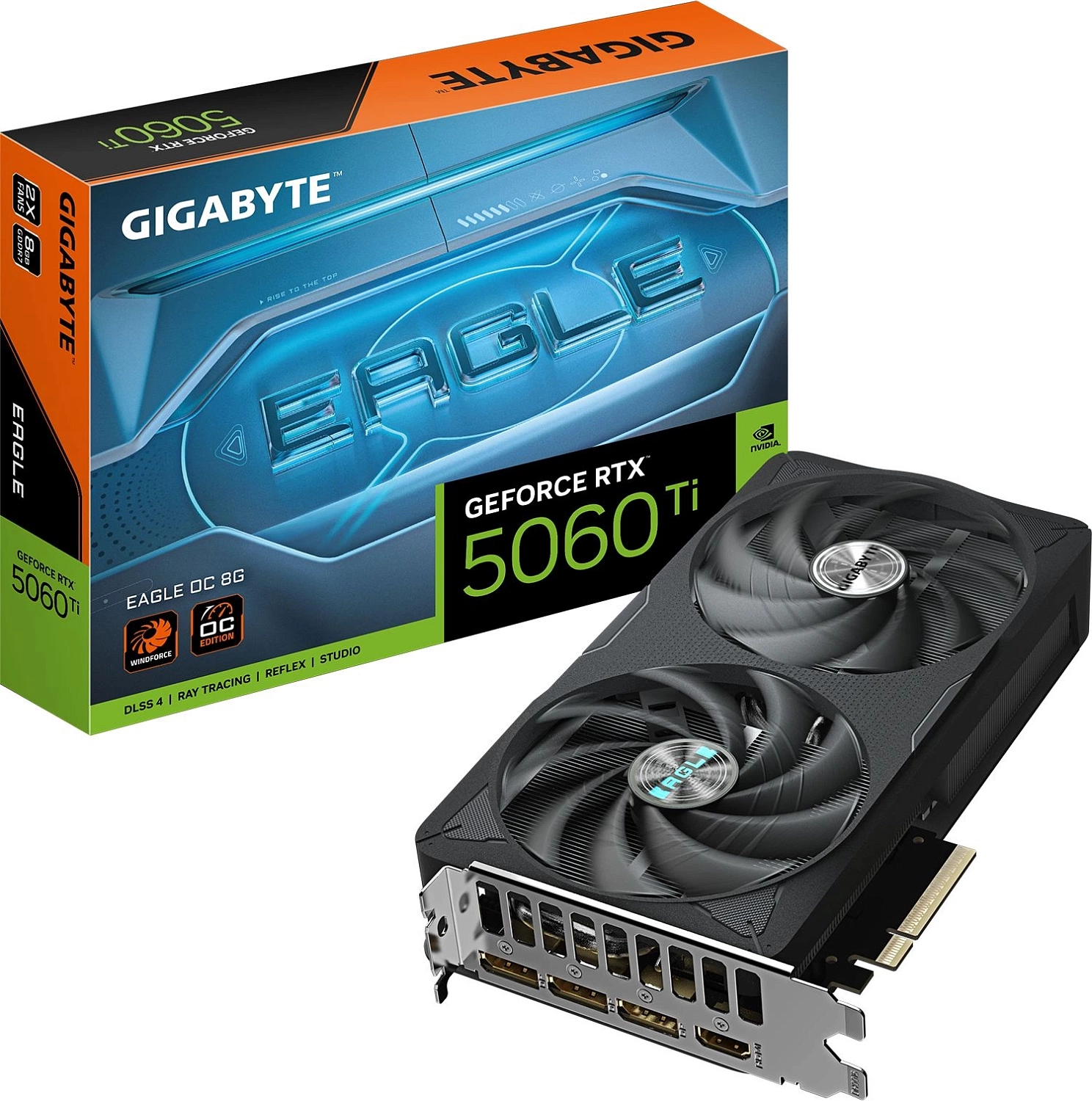 Видеокарта Gigabyte PCI-E 5.0 GV-N506TEAGLE OC-8GD 1.0 NVIDIA GeForce RTX 5060TI 8Gb 256bit GDDR7 2805/28000 HDMIx1 DPx3 HDCP Ret