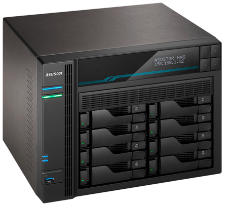 Сетевое хранилище ASUSTOR AS6508T 8-Bay NAS/Media player/Intel Atom C3538 2,1GHz(Quad-Core), 8GB SO-DIMM DDR4, noHDD(HDD,SSD),/2x10GbE+2x2,5Gbe(LAN)/2xUSB3.2,HDMI/M.2/4ip camera license ; 90IX0201-BW3S10