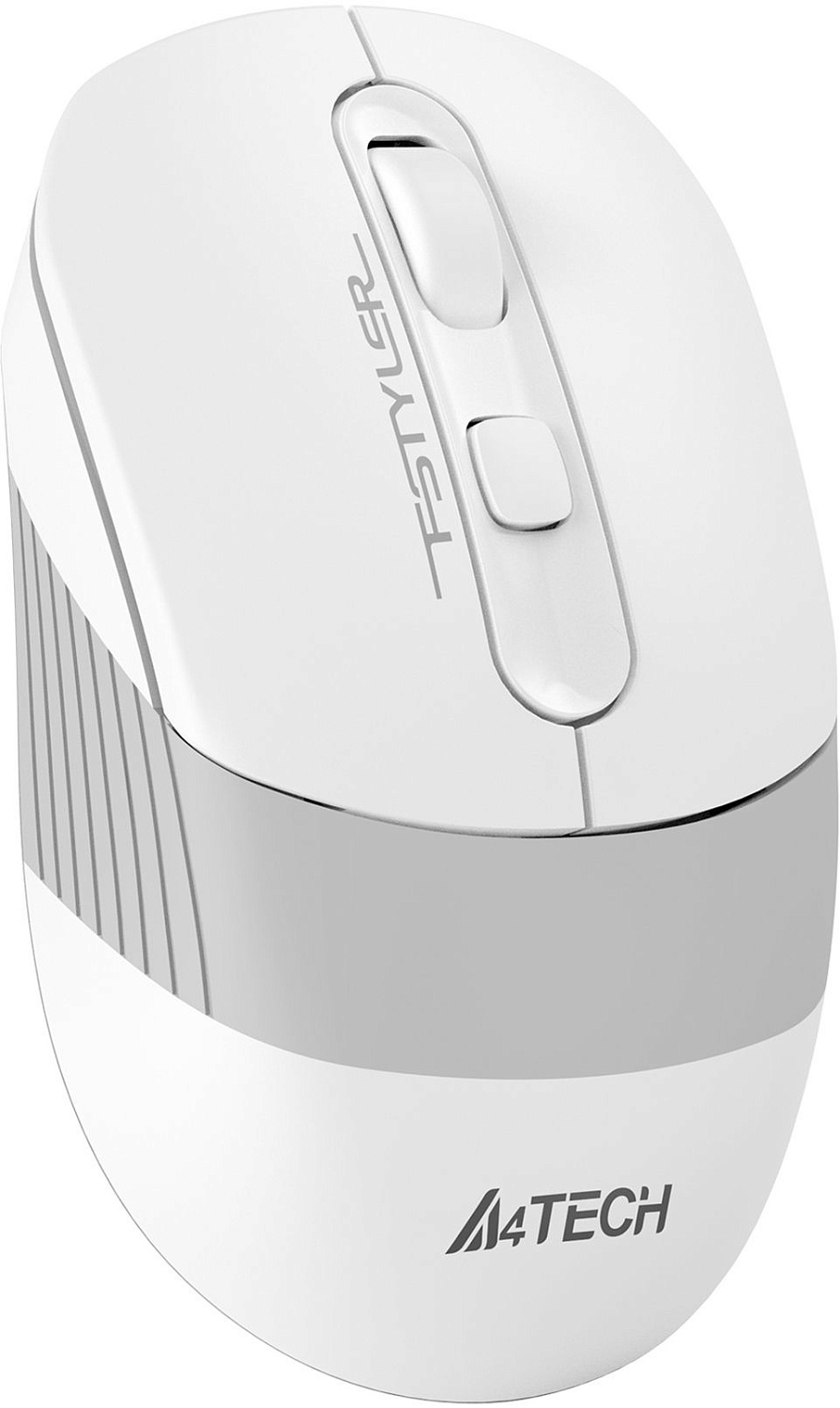 Мышь A4Tech Fstyler FB10CS белый/серый оптическая (2000dpi) silent беспроводная BT/Radio USB (4but)