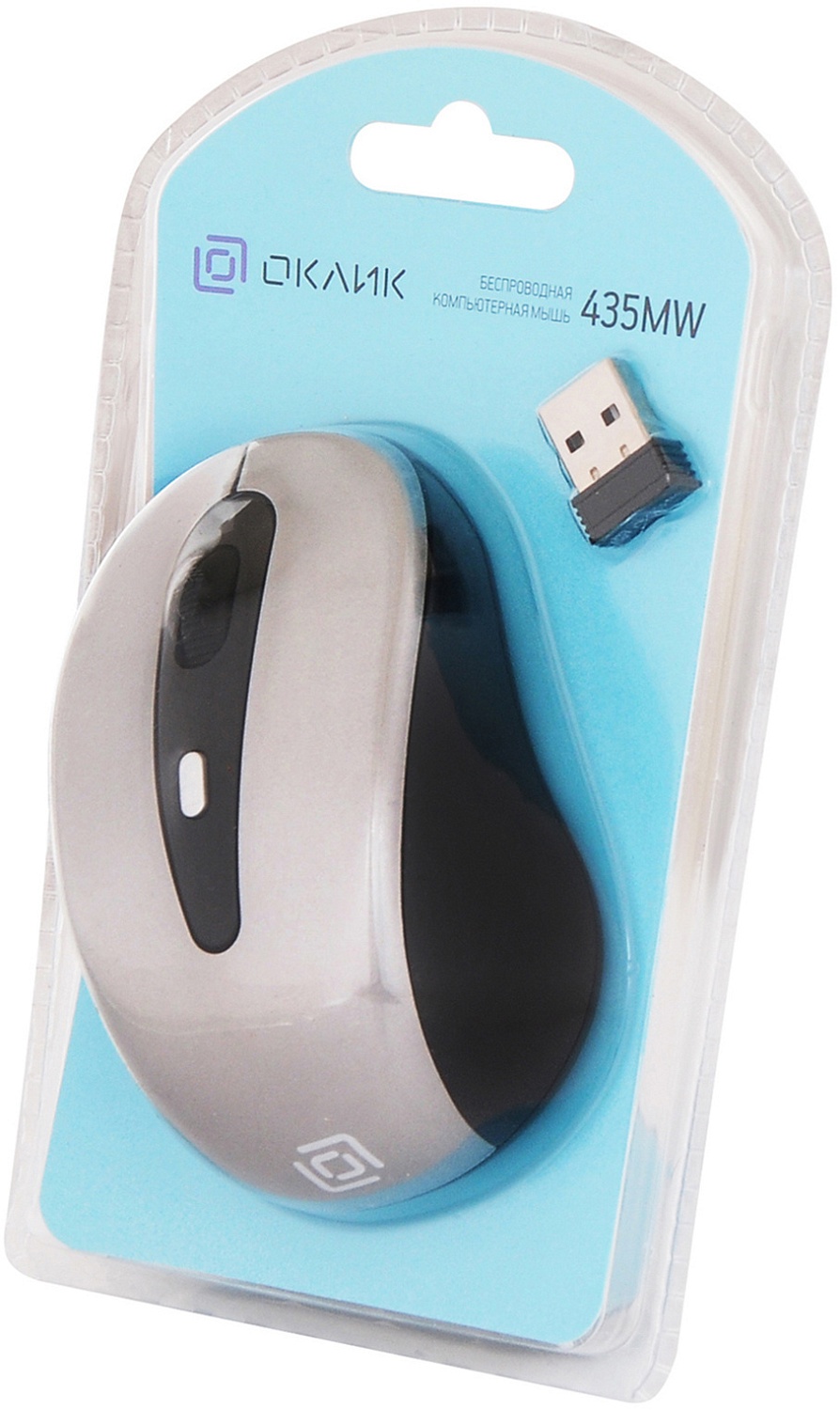 Мышь Оклик 435MW черный/серый оптическая (1600dpi) беспроводная USB для ноутбука (4but) Мышь Оклик 435MW черный/серый оптическая (1600dpi) беспроводная USB для ноутбука (4but)