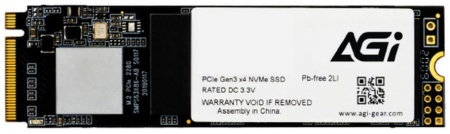 M.2 2280 1TB AGI AI298 Client SSD AGI1T0GIMAI298 PCIe Gen3x4 with NVMe, 2400/1800, MTBF 1.6M, 3D NAND, 600TBW, RTL