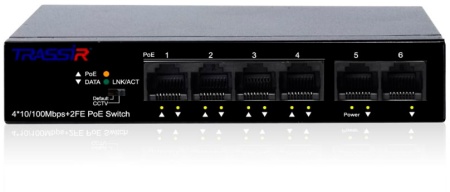 Коммутатор Trassir TR-NS1106-60-4POE 6x100Mb 4PoE 60W неуправляемый