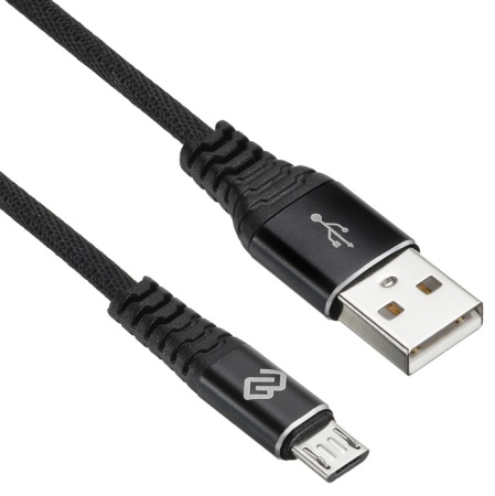 Кабель Digma MICROUSB-2M-BRAIDED-BLK USB (m)-micro USB (m) 2м черный