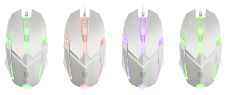Мышь Defender Cyber MB-560L белый оптическая 1200dpi USB для ноутбука 2but (52561)