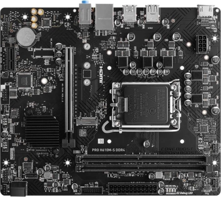 Материнская плата MSI PRO H610M-S DDR4 H610, LGA1700, 2*DDR4, 1*PCIEx16, 1*PCIEx1, 1*M.2, 2*USB3.2Gen1, 4*USB2.0, 2*SATA3.0, 1G, HDMI, M-ATX, RTL