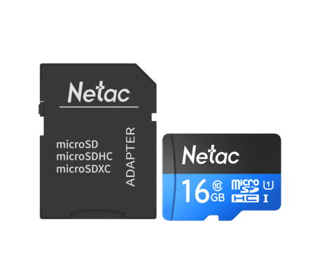 Флеш карта microSDHC Netac 16GB NT02P500STN-016G-R P500 + adapter