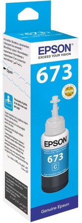 Картридж струйный Epson T673С C13T673298 (C13T67324A) голубой (1900стр.) (70мл) для Epson L800/L801/L810/L850