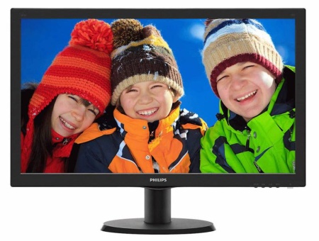 Монитор Philips 23.6" 243V5QHABA (00/01) черный MVA LED 8ms 16:9 DVI HDMI M/M матовая 250cd 178гр/178гр 1920x1080 60Hz VGA FHD 3.66кг