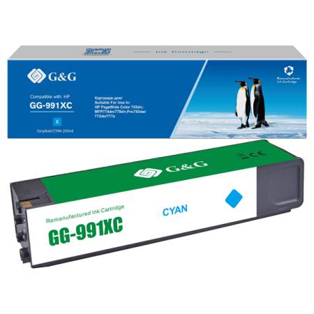 Картридж Cartridge G&G 991X для HP PageWide Managed, (16 000стр.), голубой (аналог X4D10AC,M0K06XC,M0J90AE)