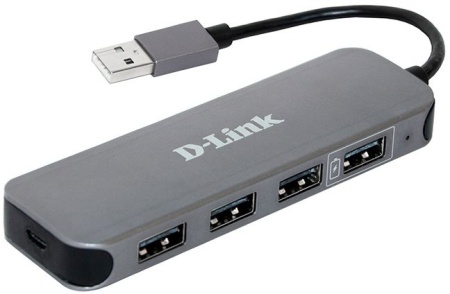 Концентратор usb D-Link USB 2.0 Hub, 4xUSB 2.0 with Fast-Charging port