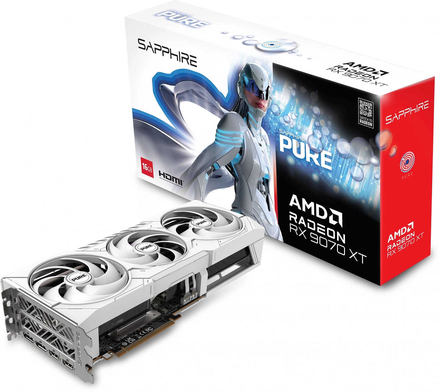Видеокарта Sapphire RX9070XT PURE OC 16GB GDDR6 256bit 2xDP 2xHDMI 3FAN RTL