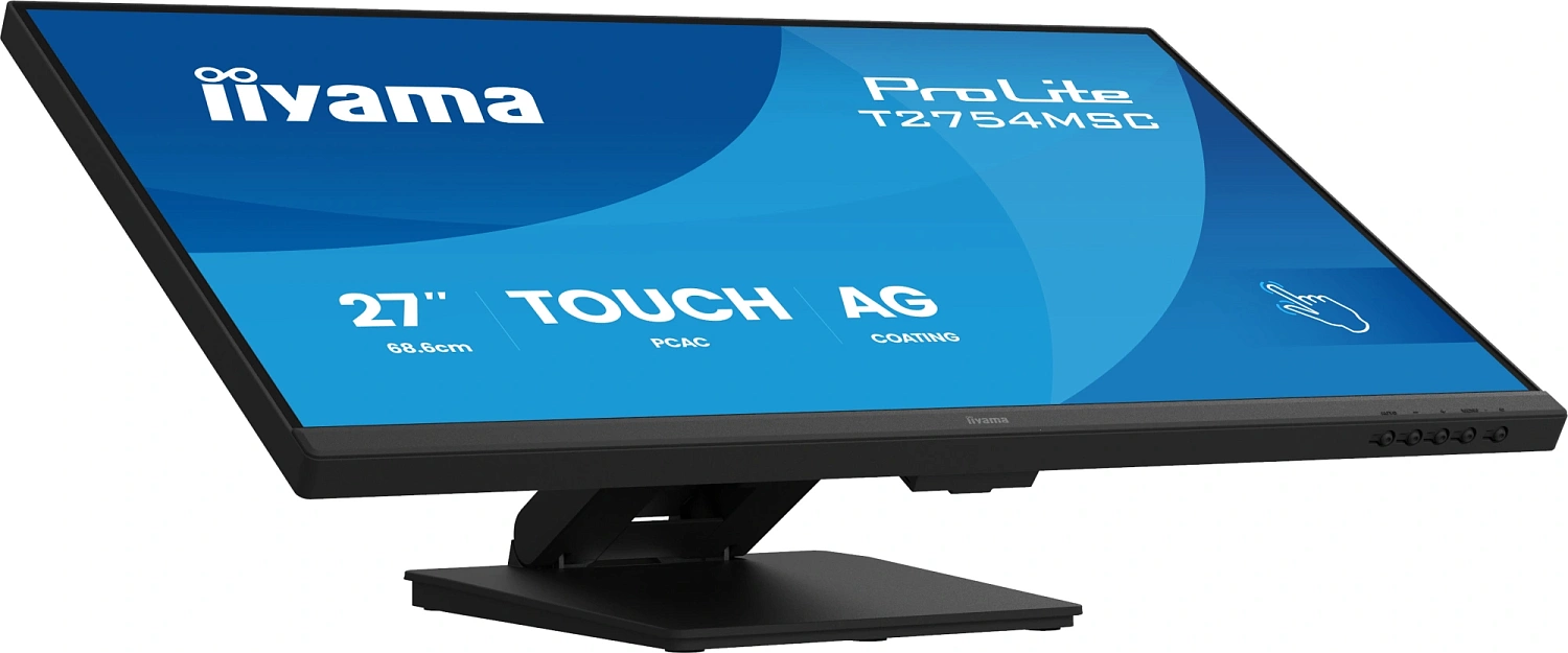 Монитор Iiyama 27" ProLite T2754MSC-B2AG черный IPS LED 4ms 16:9 HDMI M/M глянцевая HAS 1000:1 300cd 178гр/178гр 1920x1080 75Hz VGA DP FHD USB Touch 2.9кг