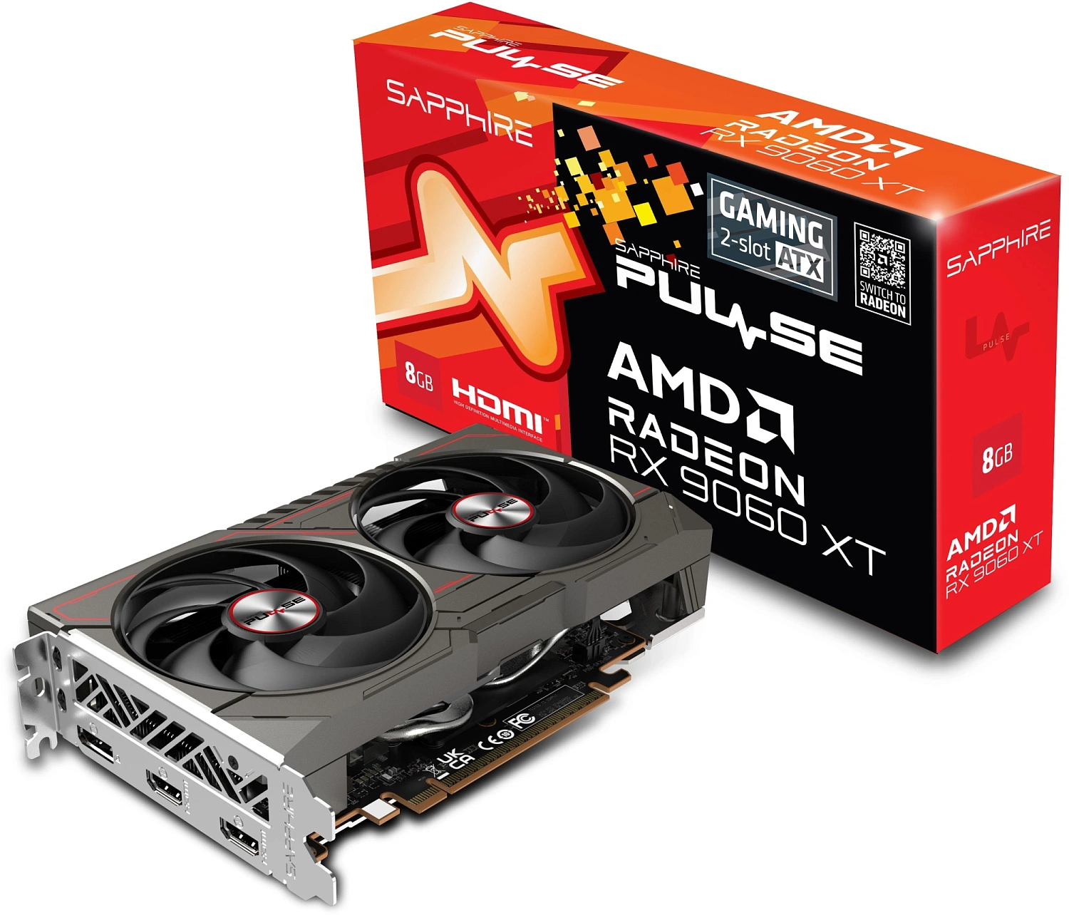 Видеокарта Sapphire RX9060XT PULSE 8GB GDDR6 128bit DP 2xHDMI 2FAN RTL