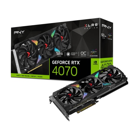 RTX4070 12GB XLR8 Gaming VERTO EPIC-X RGB Overclocked 3FAN DLS GDDR6X 192-bit DPx3 HDMI RTL