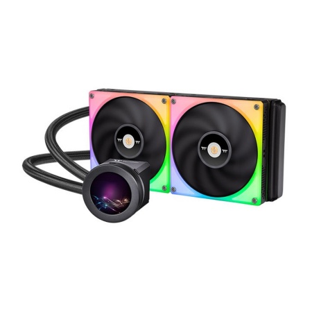 TOUGHLIQUID Ultra 280 RGB CPU AIO Liquid Cooler/All-In-One Liquid Cooling System/Water Block 2.1inch LCD/TOUGHFAN RGB 140*2/PWM 500~2000rpm/TT RGB Plus/Black