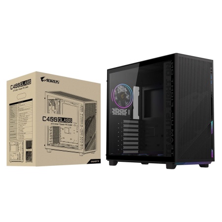 Корпус для ПК Gigabyte AORUS C400G MidTower, ATX, USB-C x1, USB 3.0 x2, Audio I/O, Black,TG