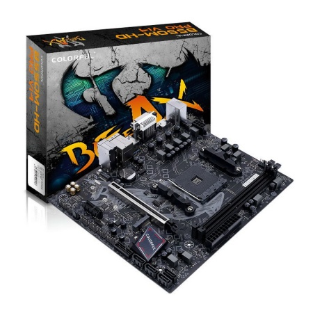 BATTLE-AX B550M-HD PRO V14, Socket AM4, AMD B550, 2xDDR4-3200, D-SUB+DVI-D+HDMI, 1xPCI-Ex16, 1xPCI-Ex1, 4xSATA3, 1xM.2, 6 Ch Audio, GLan, (2+4)xUSB2.0, (4+2)xUSB3.1, 1xPS/2, mATX, RTL {}