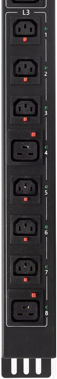 Аксессуар к источникам бесперебойного питания Блок распределения питания Powercom PDU-32AVMS24-18C3-6C9-3P 18*C13+6*C19, 32A, 3 ph (1918837)