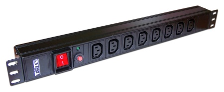 Блок распределения питания Lanmaster TWT-PDU19-10A8C3 гор.размещ. 8xC13 базовые 10A C14