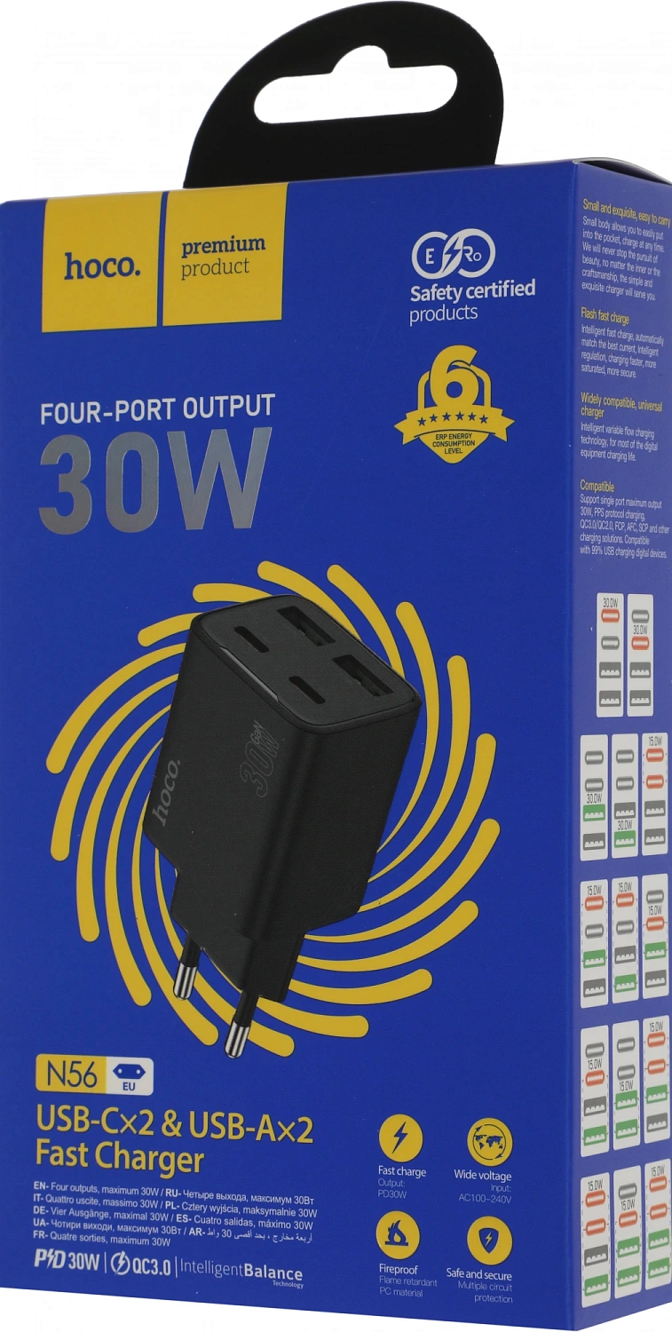 Сетевое зар./устр. Hoco N56 Fundador 30W 3A (PD) (32492)