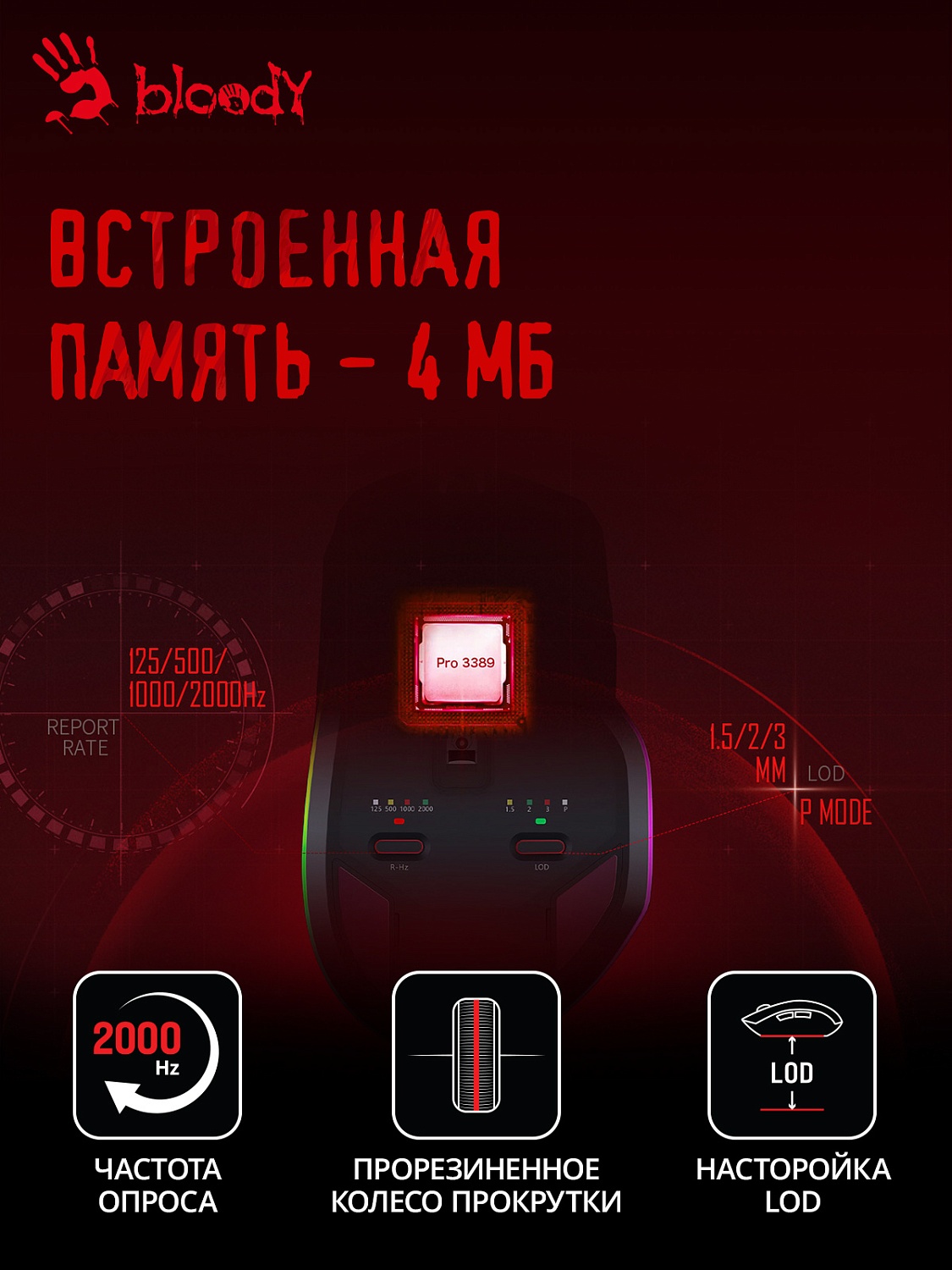 Мышь A4Tech Bloody W70 Pro черный оптическая (16000dpi) USB (10but) Мышь A4Tech Bloody W70 Pro черный оптическая (16000dpi) USB (10but)