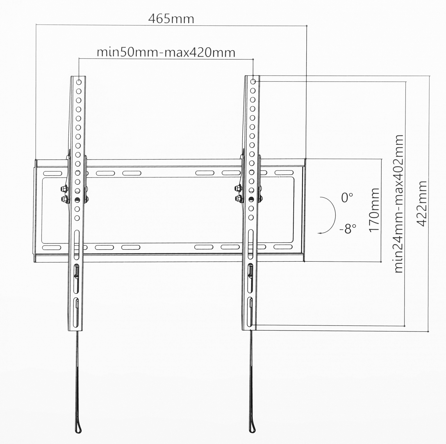 Кронштейн для телевизора Ultramounts UM832T черный 32"-55" макс.35кг настенный наклон