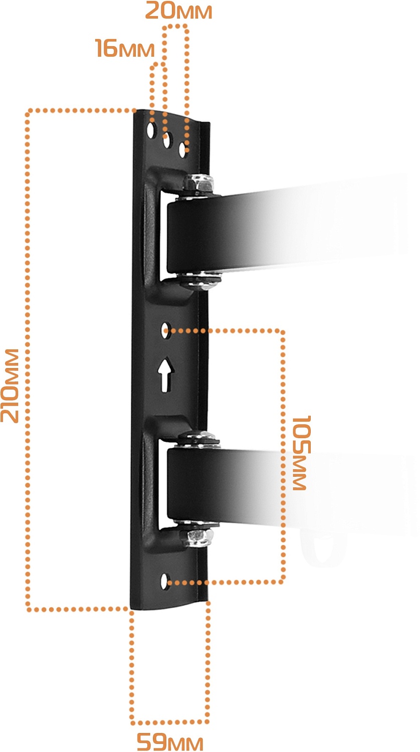 Кронштейн для телевизора Buro MF2 черный 32"-70" макс.35кг настенный поворотно-выдвижной и наклонный