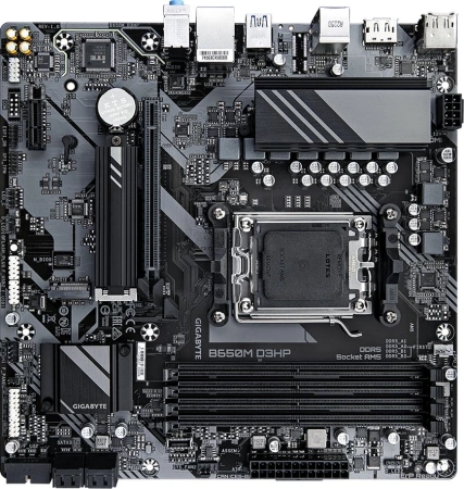 Материнская плата Gigabyte B650M D3HP SocketAM5 AMD B650 4xDDR5 mATX AC`97 8ch(7.1) 2.5Gg RAID+HDMI+DP