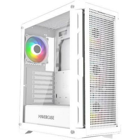 Корпус Powercase Ultimate White, Tempered Glass, 4x 120mm ARGB fans, ARGB HUB, белый, ATX (CUW-A4)