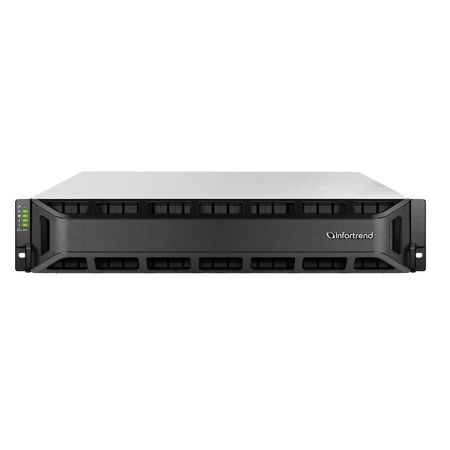 Сетевой накопитель Infortrend CS 4025GB-J 2U/25bay, scale-out NAS, single node subsystem including 1x12 core CPU, 64GB (4x16GB) memory, 4x10GbE(SFP+), 2x12Gb/s SAS EXP. Ports, 2x(PSU+FAN module), 1x(SuperCap.+flash module), 24xdrive trays and rack mount k