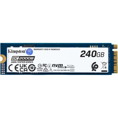 Твердотельный накопитель Kingston Enterprise SSD 240GB DC2000B M.2 2280 NVMe Gen4x4 R4500/W400MB/s  3D TLC MTBF 2М 260 000/18 000 IOPS 175,2TBW (Data Center) 3 years