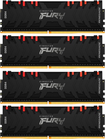 Память DDR4 4x8GB 3600MHz Kingston KF436C16RBAK4/32 Fury Renegade RGB RTL Gaming PC4-28800 CL16 DIMM 288-pin 1.35В kit single rank с радиатором Ret