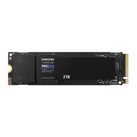 Твердотельный накопитель SSD Samsung M.2 2280 2TB 990 EVO NVMe 2.0, PCIe 4.0 x4, V-NAND
TLC, R/W 5000/4200MB/s, IOPs 700 000/800 000, TBW 1200,
DWPD 0.33