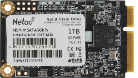 Накопитель SSD Netac mSATA 1Tb NT01N5M-001T-M3X N5M mSATA