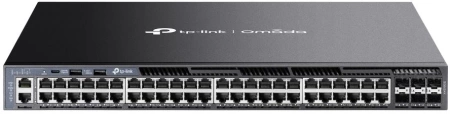 Сетевое оборудование TP-Link SG6654X, Стекируемый управляемый коммутатор 3 го уровня Omada с 48 гигабитными портами и 6 портами SFP+