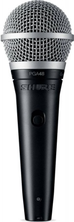 Микрофон проводной Shure PGA48-XLR-E 4.6м черный/серебристый