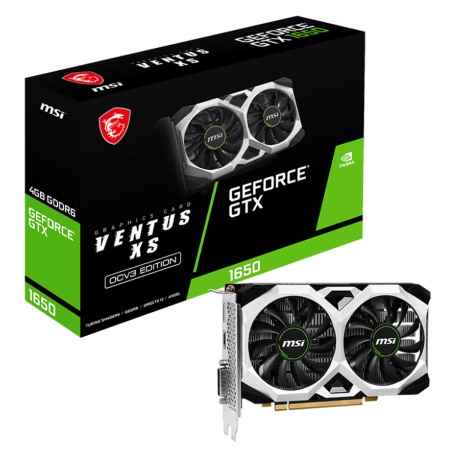 Видеокарта MSI PCI-E GTX 1650 D6 VENTUS XS OCV3 NVIDIA GeForce GTX 1650 4096Mb 128 GDDR6 1620/12000 DVIx1 HDMIx1 DPx1 HDCP Ret