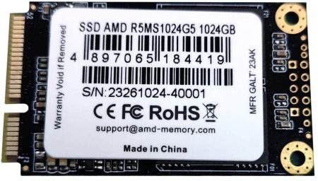 AMD Radeon Client SSD 1024GB mSATA 3D NAND R5MS1024G5 Retail R5MS1024G5