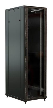 Шкаф серверный WRline (WR-TT-3268-AS-RAL9004) напольный 32U 600x800мм пер.дв.стекл задн.дв.стал.лист 2 бок.пан. 800кг черный 710мм 1610мм IP20 сталь