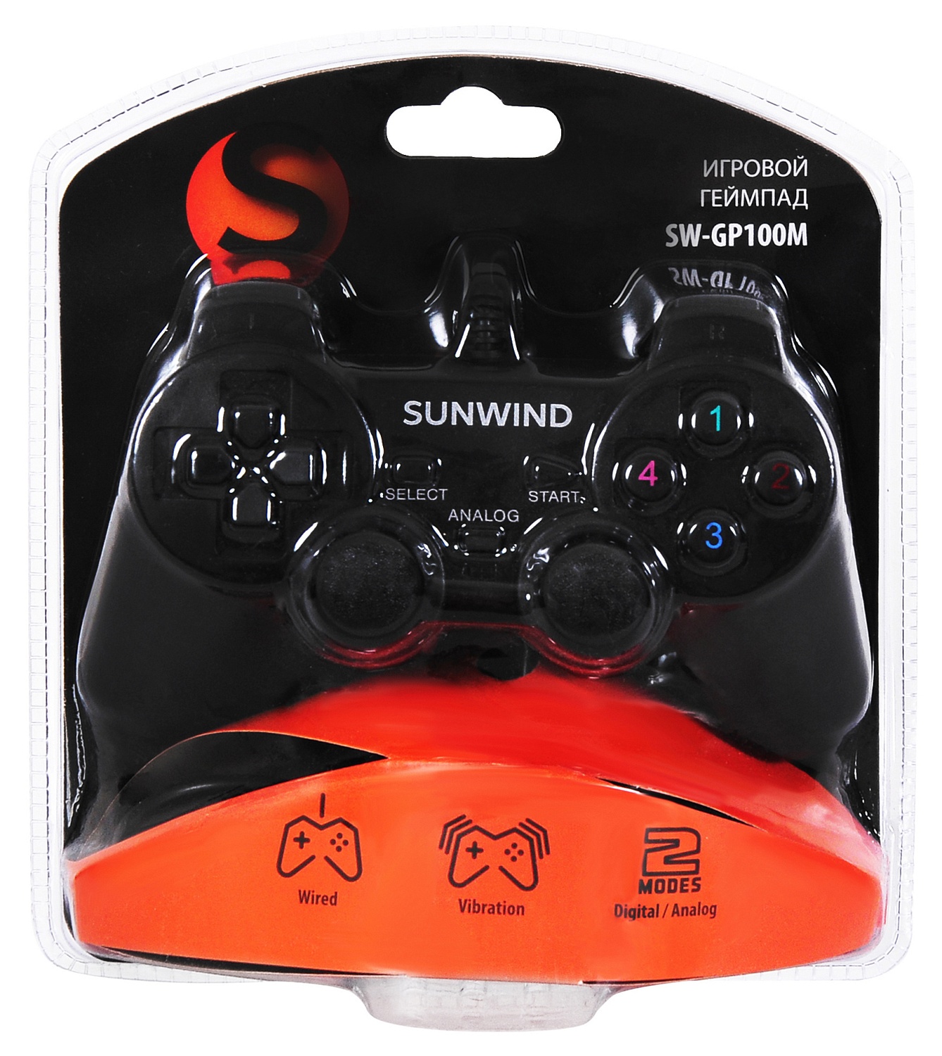 Геймпад SunWind SW-GP100M черный USB (1427308) Геймпад SunWind SW-GP100M черный USB (1427308)