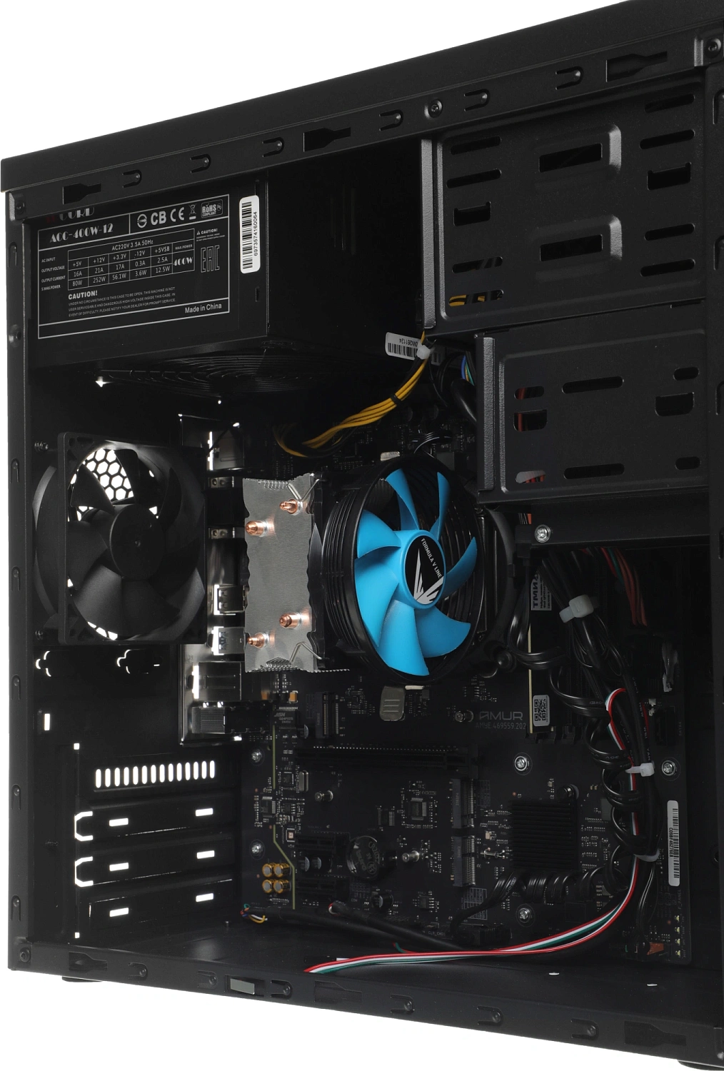 ПК Amur Нарвал B7I21 MT i3 12100 (3.3) 16Gb SSD256Gb UHDG 730 FreeDOS GbitEth 400W мышь клавиатура черный (RUS) (2147002)