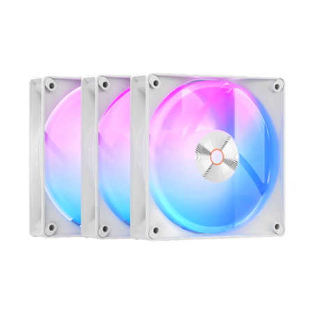 Вентилятор для корпуса Ocypus Delta F12 WH ARGB 3 IN 1, 120x120x25mm, 4-PIN PWM, 500-2000 RPM, 29 DBA MAX, HYDRO BEARING