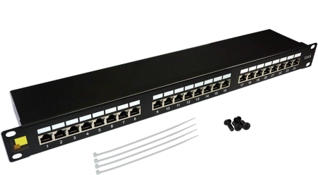 Патч-панель Lanmaster LAN-PPI24S6 19" 1U 24xRJ45 кат.6 STP