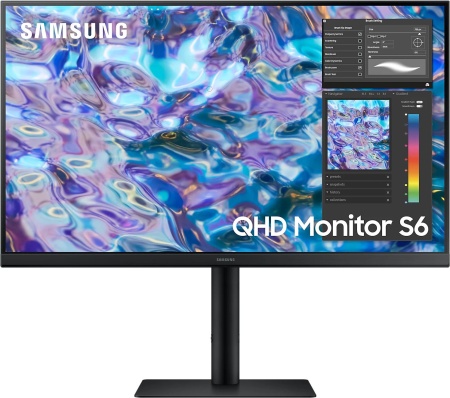 27" SAMSUNG S27B610EQI ViewFinity S6 Black (IPS, 2560x1440, HDMI+HDMI+DP, 5 ms, 178°/178°, 300 cd/m, 1000:1, 75Hz, Pivot)