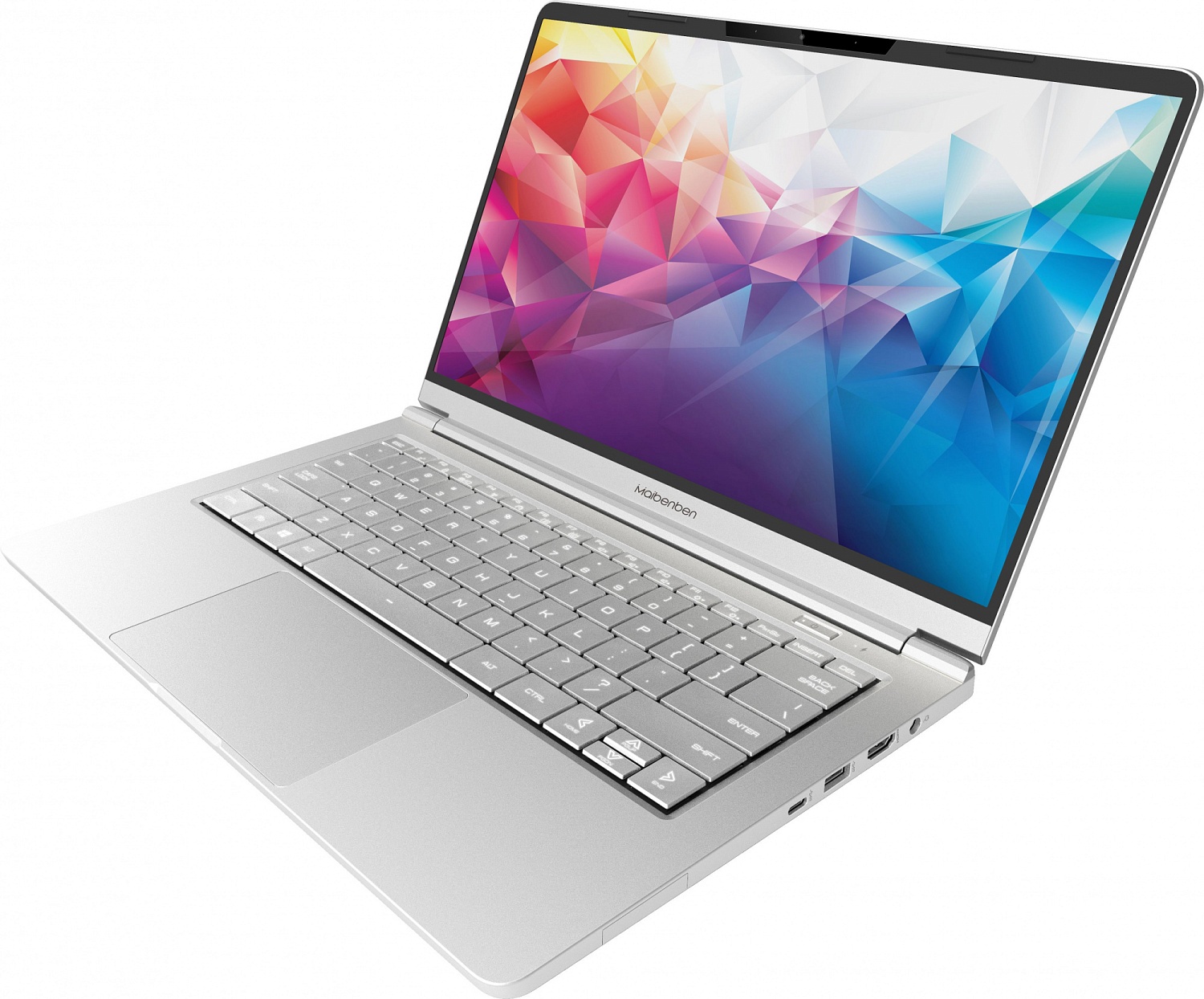 Ноутбук Maibenben P455 P4551SA0PSRE0 Ryzen 5 5560U 8Gb SSD256Gb AMD Radeon Vega 6 14" IPS FHD (1920x1080) Windows 10 Professional Multi Language 64 silver WiFi BT Cam 4100mAh (P4551SA0PSRE0)