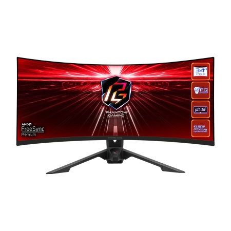 34" ASRock Phantom Gaming PG34WQ15R3A Black (VA, 3440x1440, HDMI+HDMI+DP+Type C, 1 ms, 178°/178°, 550 cd/m, 3000:1, 165Hz, HDR400, MM, Curved 1500R, Height adjustment)