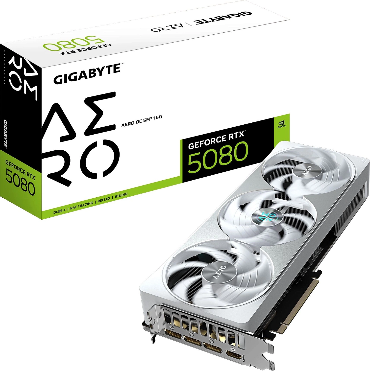 Видеокарта Gigabyte PCI-E 4.0 GV-N5080AERO OC-16GD 1.0 NVIDIA GeForce RTX 5080 16Gb 256bit GDDR7 2550/23000 HDMIx1 DPx3 HDCP Ret